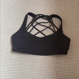 Lululemon Athletica Free to Be Black Strappy Sports Bra Size 4